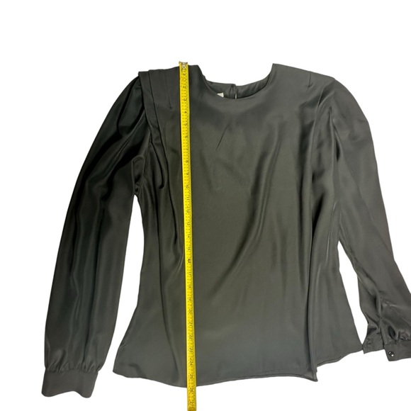 Vintage 80’s Eva Laurel NY Satin Black Blouse 14 - Picture 9 of 12